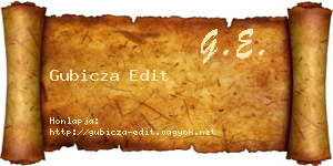 Gubicza Edit névjegykártya